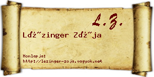 Lézinger Zója névjegykártya